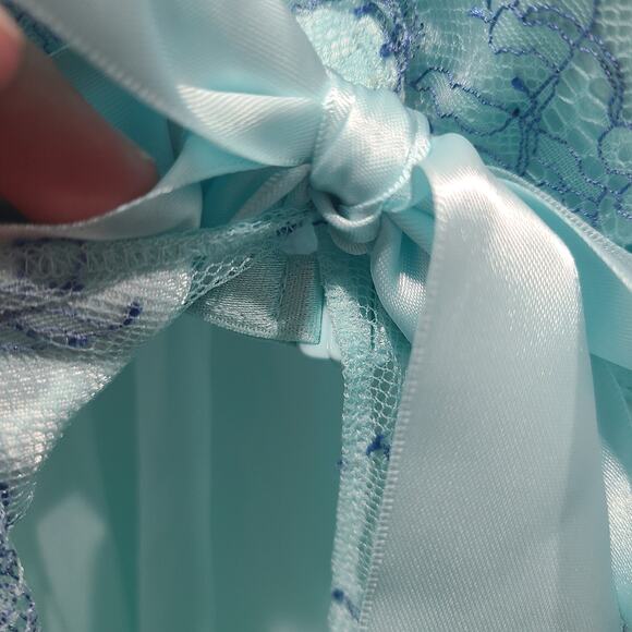 Victoria's Secret Womens Sz 34D Light Blue Fairy Open Front Slip Top Nightie - Picture 5 of 10